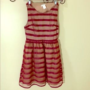 Burgundy striped dress size small